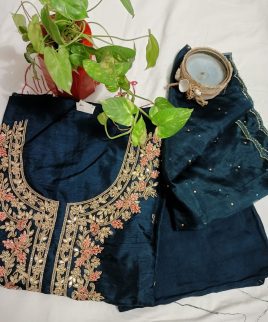 Dola silk with embroidery